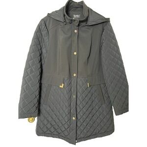 Jones New York Coat Women's Black  Gold Accents Sz XL Mid-Length NWOT